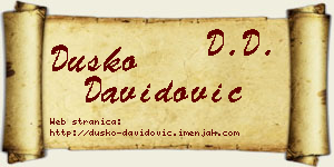 Duško Davidović vizit kartica